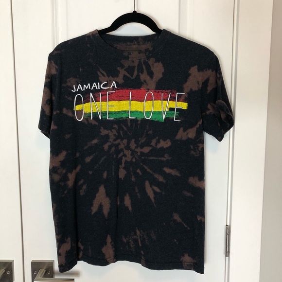 Reverse Tie Dyed Jamaica One Love Tee - Picture 3 of 5